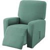 EBETA Jacquard Copripoltrona Fodera per poltrona, Coprisedile Chivas Poltrona Reclinabile Relax Completo Elasticizzato con Tasche (Verde chiaro)