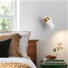 zhxinashu Applique da Parete LED per Lettura, Lampada da Comodino | 5W E27, Testa Ruotabile di 360° in Orizzontale e 90° in Verticale, Luce Bianca Calda, Applique da Parete Bianco per Camera