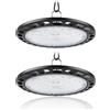 Fynokst Faretto LED UFO 100W, 12800LM 6000K Lampada da Officina, Super Luminose Bianco Freddo, IP66 Impermeabile Industriale Faretto, Lampada LED per Garage, Officina, Fabbrica, Corridoio 2 Pack