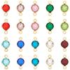 UNICRAFTALE 40 pz 10 Colori 1.5mm Foro 304 Acciaio Inossidabile Strass Collegamenti Connettori Piatto Rotondo Birthstone Link Charm Vetro Connettore Charms per Creazione di Gioielli