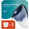 Aqua Optima Oria - Caraffa filtrante per acqua, 3 cartuccia filtrante Evolve+, capacità 2,8 l, per ridurre microplastiche, cloro, calcare e impurità, colore: blu