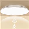 LEZOE Plafoniera LED con sensore di movimento, 24W 3250LM, 136lm/W, lampada da soffitto con sensore LED radar, 4000K, luce antiumidità per bagni, garage, scale, cantine, corridoi Ø35*5.7cm