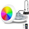 OSREE 25W Luci Piscina LED con Filettatura 2, 12V RGB Lampade per Piscinas Fuori Terra Acciaio, Controllo APP, Dimmerabile e Timer,IP68 Impermeabile Riempito Resina Faretto Piscinas con Cavo 9,5m