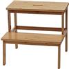Mendler Sgabello scaletta HWC-B87 legno bambu 43x47x38cm