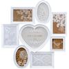 levandeo Cornice portafoto a forma di cuore, bianca, per 8 foto, stile shabby chic, per matrimonio, San Valentino, collage di foto