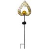 EffiFish Luce da giardino a forma di cuore ad energia solare con luce calda, decorazione per cortile esterno in ferro cavo, oro 81 cm (lavorazione in ferro)