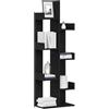 vidaXL Libreria Rovere Nero 48 x 25,5 x 140 cm Legno Multistrato, Libreria per Soggiorno, Moderna e Rettangolare, Organizzatore Decorativo, Spazio Senza Ingombro