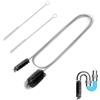 POPSKEETER Set di spazzole per la pulizia dei tubi con doppia testa (2 m) + 2 spazzole per tubi (20 cm) - Spazzola di scarico flessibile per tubi, scarichi, acquario e casa (nero)