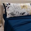 PETTI Artigiani Italiani - Lenzuola in Cotone con Federe in Stampa Digitale, Lenzuolo Una Piazza e Mezza Francese, Completo Letto Fantasia Floreale 37 Blu Elettrico, 100% Made in Italy