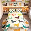 Homemissing Set di biancheria da letto con copripiumino colorato con cane bassotto, per bambini, ragazzi e ragazze, copripiumino per letto matrimoniale, 3 pezzi, con cerniera, per letto matrimoniale