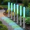 Spetebo Set di 6 luci a LED a energia solare, con cambio di colore, per decorazione da giardino, con design a bolle d'aria