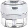 CaDoeS grattugia Mela Elettrico Chopper Alimentare 100/250ml Mini USB Senza Fili Elettrico Aglio Schiacciatore USB Aglio Schiacciatore Cucina Frutta Verdura Gadget Strumento (Color : A-White-100ML)