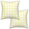 ggaimwf Copricuscini a Quadretti 45x45cm Giallo Quadrato Agriturismo Fodere per cuscini decorativi Fodere per cuscini per Divano Soggiorno Home decor Federa per cuscino sparsa Confezione da 2