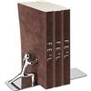 Balvi Fermalibri Push! Colore Cromato 2 Pezzi Inox/Zinco
