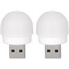 POPETPOP Lampada Notturna USB Piccola e Portatile 2 Pezzi LED Bianco Design Semplice e Materiale Abs Leggero per Scenari Notturni e Decorazioni