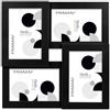 FRAMAI® Cornice per 4 foto, cornice in legno MDF, cornice in plexiglass infrangibile, colore nero