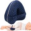 Vidoxdu Cuscino per ginocchia per chi dorme sul fianco, ergonomico in memory foam, con cintura e rivestimento rimovibile e lavabile, supporto per ginocchia, gambe e schiena (blu)