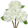 Hollyone Fiori artificiali di ortensia, 3 pezzi, 47,8 cm, ortensie in seta con fiori grandi da 15,2 cm, fiori finti realistici bianco crema per composizioni floreali, centrotavola, matrimoni