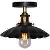 HTRUIYATY Lampada Soffitto in Metallo Lampadario Vintage Industriale Plafoniera a Forma di Ombrello per Loft Ristorante Corridoio-24 cm/Nero