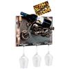 Brubaker portabottiglie Vino Moto - Wall Art Picture Metal - con 3 portabicchieri - Incluso Biglietto di Auguri per Regalo Vino