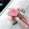 Whakano 4 pezzi Fiocchi per auto per matrimonio, decorazione per auto con fiori artificiali, decorazione per specchietto retrovisore o maniglia della portiera, per decorazione auto da matrimonio