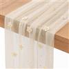 CATASTRBT Runner Beige 80 × 200 cm Runner Tavola Chiffon con Fiore Perline Centrino per Tavolo Tulle per Matrimonio, Addio al Nubilato, Compleanni, Feste