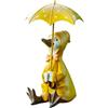 Xinhuju Statua di anatra animale - Scultura da giardino da esterno, statuetta in resina | Anatra stravagante che tiene un ombrello per prato, portico, patio e balcone, decorazione giocosa per la casa, esp