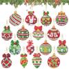 SelfTek Pittura con Diamanti Natale - 16 Ciondoli, Kit di Diamond Painting per Adulti, Portachiavi Doppia Faccia a Sfera Natalizia per Decorare l'Albero di Natale