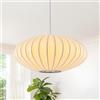 kaixunl Lampade Sospensione Moderno Tessuto Lampadari Lanterna Lampadario Bianco Stile Giapponese Paralume in Seta Sintetica Lampadario per Soggiorni Sale da Pranzo Camere da letto Corridoi 40cm