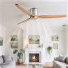 IBalody Ventilatore da soffitto a Basso Profilo Senza Luce 6 velocità ventilatori da soffitto remoti Montaggio ad Incasso Pale in Legno Ventilatore da soffitto Senza Luce per Patio Camera da Letto