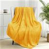 Exclusivo Mezcla Coperta in Peluche Sherpa, per Divano o Letto, Tutte le Stagioni, Morbida e Calda, Soffice e Leggerissima, 130x170 CM, Giallo Senape