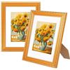 HURODZ Cornice portafoto formato A5 oro, set di 2 cornici per foto, 15 x 20 cm, in legno, stile barocco, vintage, adatta per decorazioni vintage per soggiorno, ufficio o galleria