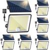 Peasur 6 Pezzi Luce Solare LED Esterno, 348LED Faretti Solari con Sensore di Movimento, IP65 Faro con Pannello Solare 3 Modalità per Giardino Garage