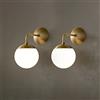 Siet 2pcs Ottone Parete in ottone PAPELLA BIANCO Lampada da parete moderna Applique da parete moderna, lampada da comodino della camera da letto del Globe del Century, lampada da comodino per la testata de