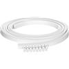 QWORK® - 1 pezzi binario tenda 5 m, in plastica PVC flessibile di fissaggio, binario a soffitto, binario di tendaggio, accessori per guide scorrevoli