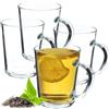 KADAX Bicchiere in Vetro Trasparente Con Manico, Lavabile in Lavastoviglie, per Caffè, Tè, Acqua, Bevande Calde (4 x 410 ml)