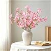 SOMYTING 3 fiori artificiali, rami di ciliegio, 90 cm, fiori artificiali, fiori primaverili, decorazione primaverile, fiori di seta, per casa, tavolo, matrimonio, ufficio, decorazione (rosa)
