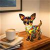 LOMUG Chihuahua - Lampada decorativa per cani luminosi, in resina, a LED, classe energetica A, per gli appassionati di cani, decorazione per la cameretta dei bambini (Chihuahua B, piccola)