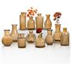 Sawoake Set di Vasi in Vetro Sawoake, Ambra, 12 PEZZI, Stile Vintage con Motivo Strutturato, per Fiori e Decorazione Domestica (Ambra, 12 PEZZI)