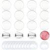 UNICRAFTALE 16 Set 30mm Kit per Creazione Spilla Cupola Vuota 304 Impostazioni Base Spilla In Acciaio Inossidabile Spilla Piatta Rotonda con Cabochon In Vetro per Creazione di Gioielli Corpetto Badge