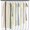 GoMaihe 8 PCS Custodia Porta Abiti, 60×160CM Copriabiti Antipolvere Trasparenti, PEVA Lavabile Buste per Abiti, Copertura Vestiti con Cerniera, Custodie Copri Abiti per Smoking, Giacca, Camicie, Gonne
