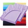 NatureMark Basic Set di 2 lenzuoli con angoli elasticizzati in jersey, 90 x 190 cm, 100 x 200 cm, bordo 25 cm, lenzuolo con angoli 100 x 200 cm, 100% cotone, lilla/lavanda