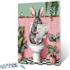 Tucocoo Dipingere con i numeri per adulti e principianti, semplice kit di pittura a olio fai da te su tela con pennelli e pigmento acrilico, animali divertenti su toilette, quadro per decorazione