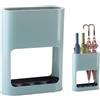 Dwitkul Portaombrelli in Plastica Blu con Vassoio Antigoccia Rimovibile - Design Minimalista, Capacità 4 Ombrelli (Piccoli/Grandi), Dimensioni 28x22x9 cm - Ideale per Casa/Ufficio.