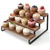 GHWMYD Alzatine per Cupcakes, 4 Livelli Alzata per 16 Torte Display, Porta per Dolci e Alzatine per Buffet, Supporto Espositore in legno per Dolci e Frutta, Nuziali Compleanno Partito Baby Shower
