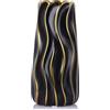 QIANLING Vaso in Ceramica Nera da 24 cm - Vaso Minimalista Nero e Dorato, Grande Vaso per Pampas, Vaso Decorativo Boho per Decorazione Casa, Matrimonio, Inaugurazione Casa, Tavolo, Mensola, Caminetto, Ingresso