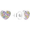 s.Oliver Orecchini a perno in Argento 925 Gioielli da orecchio per bambini, con zirconi sintetici, 0,6 cm, Argento, cuore, Fornito in confezione regalo per gioielli