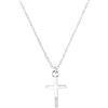 s.Oliver Collana con Ciondolo Collana per bambina in Argento 925, con zirconi sintetici, 37+3 cm, Argento, croce, Viene fornita in confezione regalo per gioielli