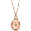 Fossil Collana da donna Locket Collection in acciaio inossidabile tonalità oro rosa, lunghezza: 450mm+50mm, JF04429791