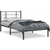 vidaXL Struttura letto con testiera in metallo nero 100x200 cm